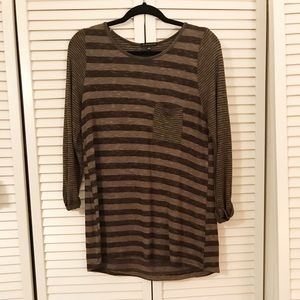 Green and black striped shirt